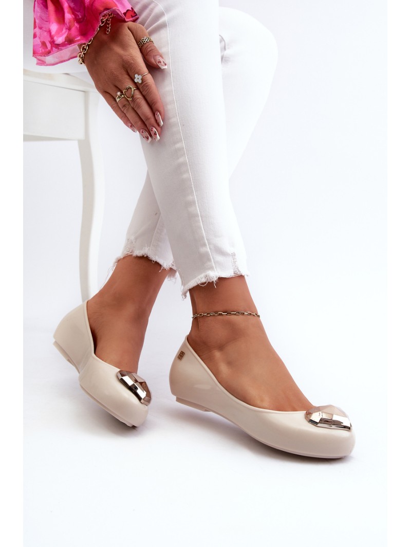 Women's scented ballerina flats with a heart ZAXY NN285009 beige
