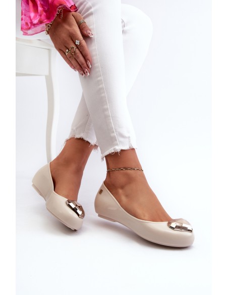 Women's scented ballerina flats with a heart ZAXY NN285009 beige