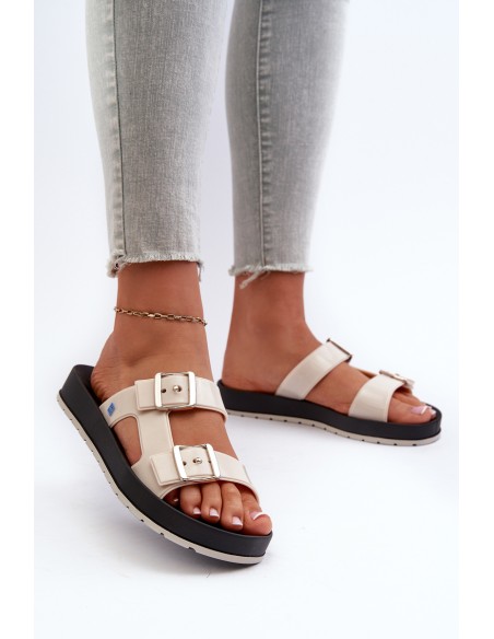 Women's Flat Sandals ZAXY LL285072 Beige
