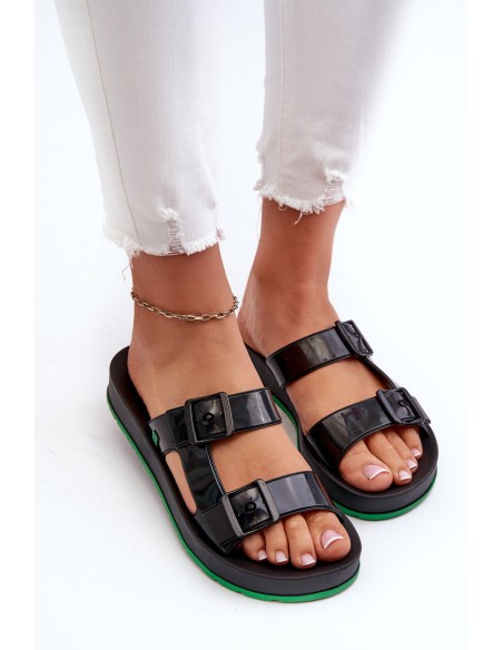 Women's Flat Sole Sandals ZAXY LL285073 Black