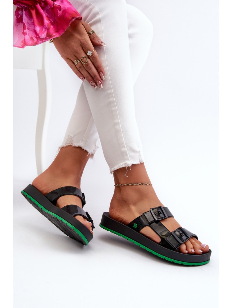 Women's Flat Sole Sandals ZAXY LL285073 Black