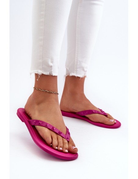Flat Elastic Women's Flip-Flops ZAXY JJ285252 Fuchsia