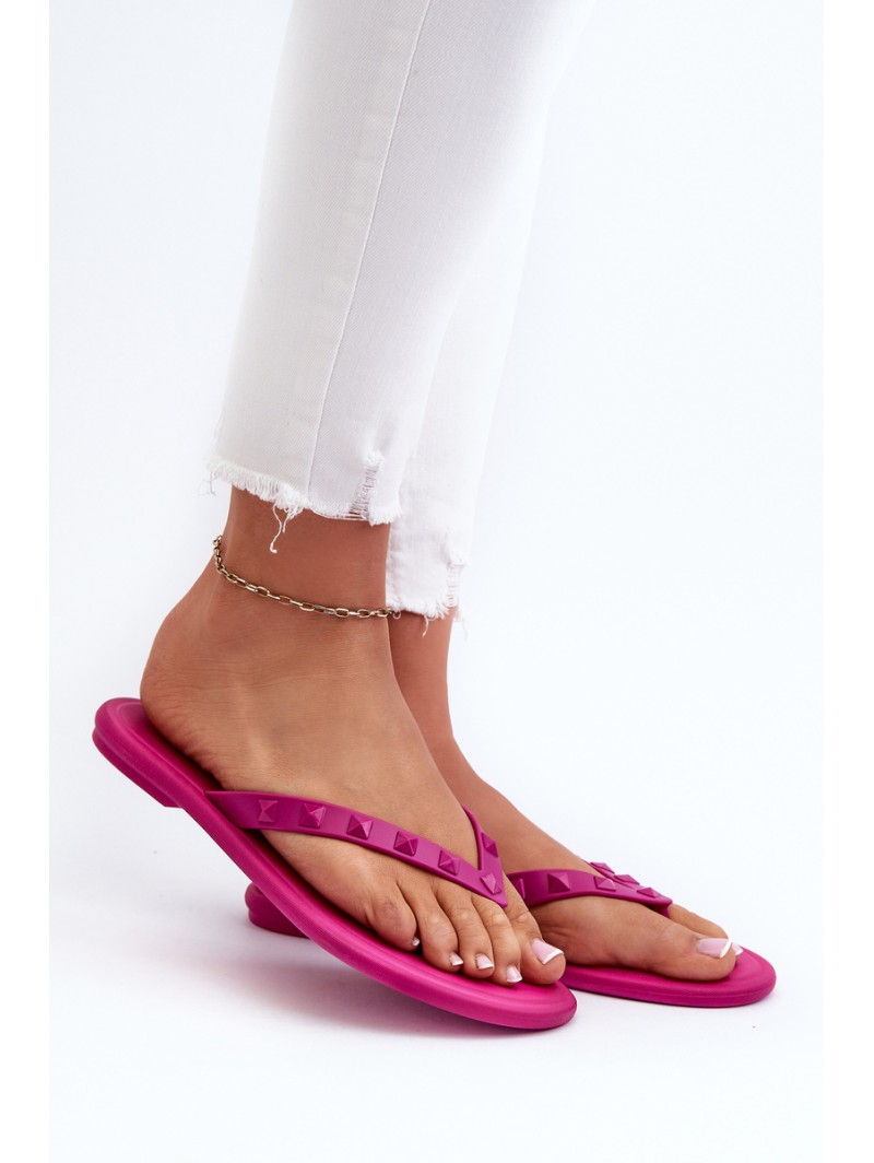 Flat Elastic Women's Flip-Flops ZAXY JJ285252 Fuchsia