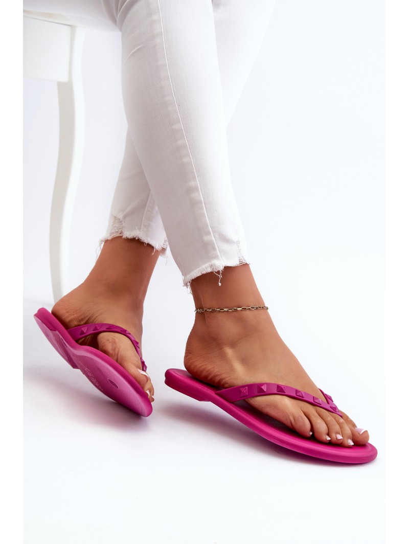 Flat Elastic Women's Flip-Flops ZAXY JJ285252 Fuchsia
