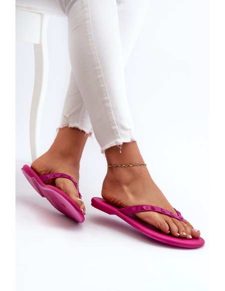Flat Elastic Women's Flip-Flops ZAXY JJ285252 Fuchsia