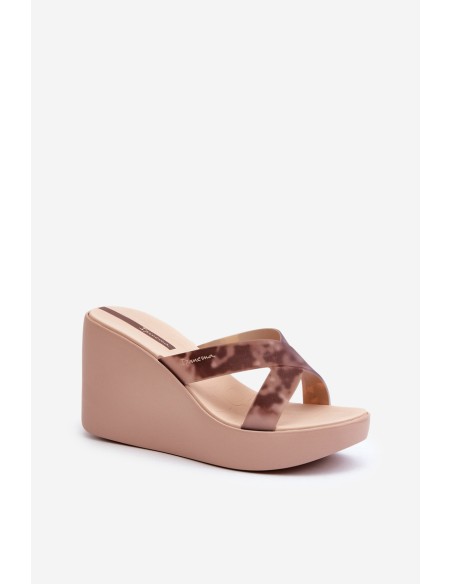 Women's Wedge Sandals 83520 Ipanema High Fashion Slide Fem Beige
