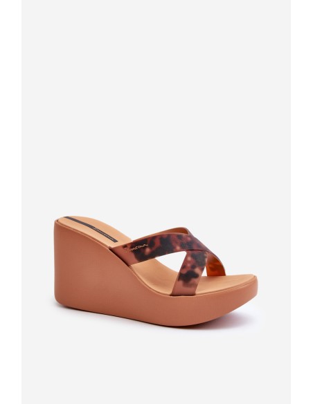Women's Wedge Sandals 83520 Ipanema High Fashion Slide Fem Brown