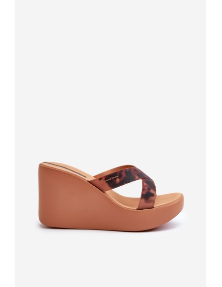 Women's Wedge Sandals 83520 Ipanema High Fashion Slide Fem Brown