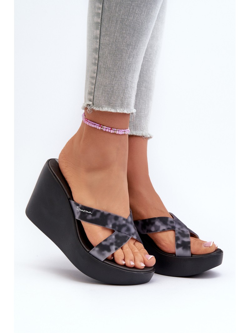 Women's Wedge Sandals 83520 Ipanema High Fashion Slide Fem Black