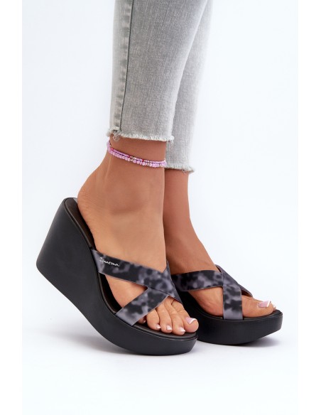 Women's Wedge Sandals 83520 Ipanema High Fashion Slide Fem Black