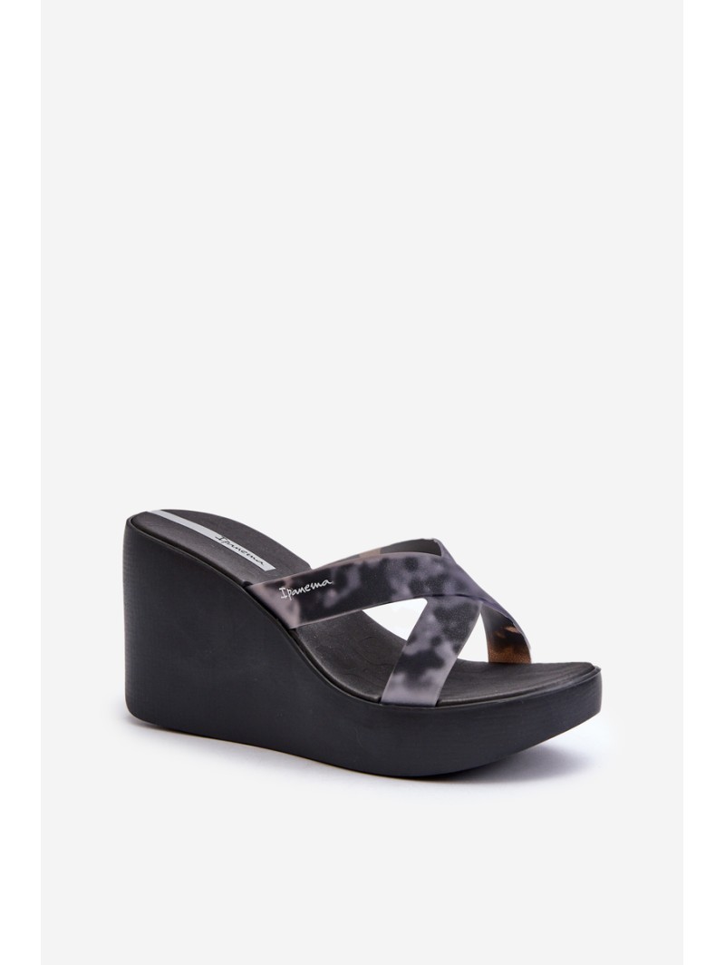 Moteriški sandalai su pleištais 83520 Ipanema High Fashion Slide Fem, juodi