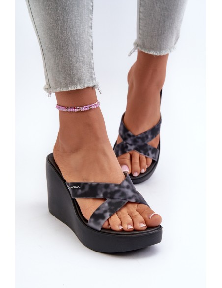 Women's Wedge Sandals 83520 Ipanema High Fashion Slide Fem Black