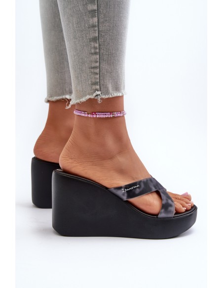 Women's Wedge Sandals 83520 Ipanema High Fashion Slide Fem Black