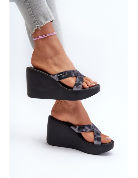 Moteriški sandalai su pleištais 83520 Ipanema High Fashion Slide Fem, juodi