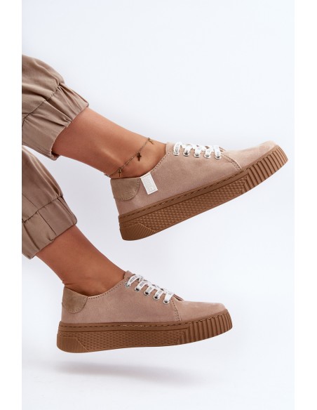 Women's sneakers MEMORY FOAM SYSTEM BIG STAR NN276002 Dark Beige