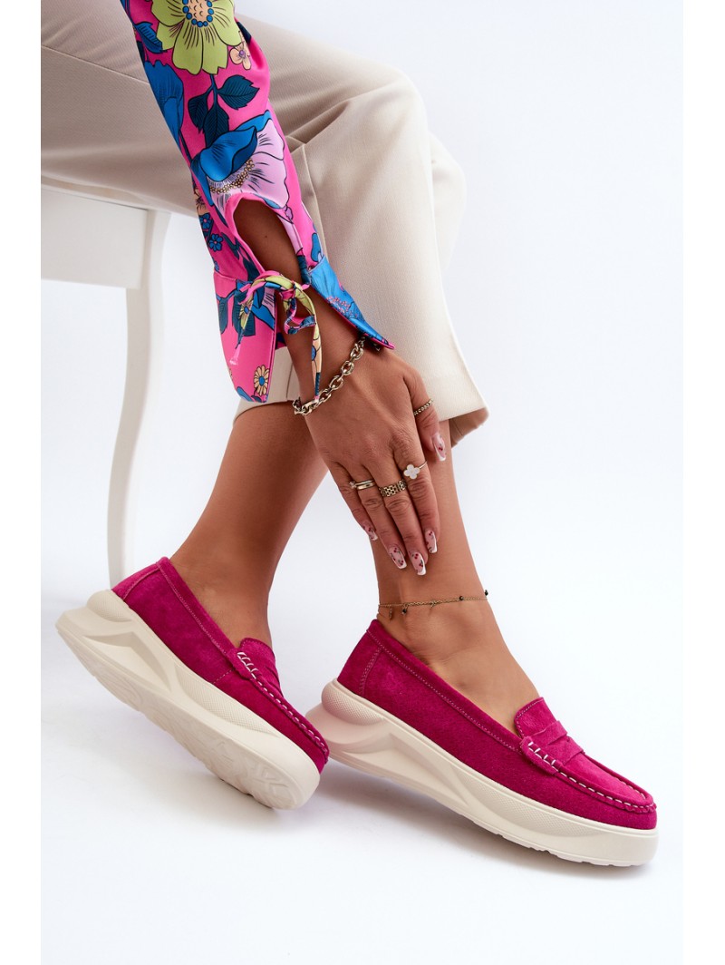 Suede Women's Moccasins Fuchsia Filidia