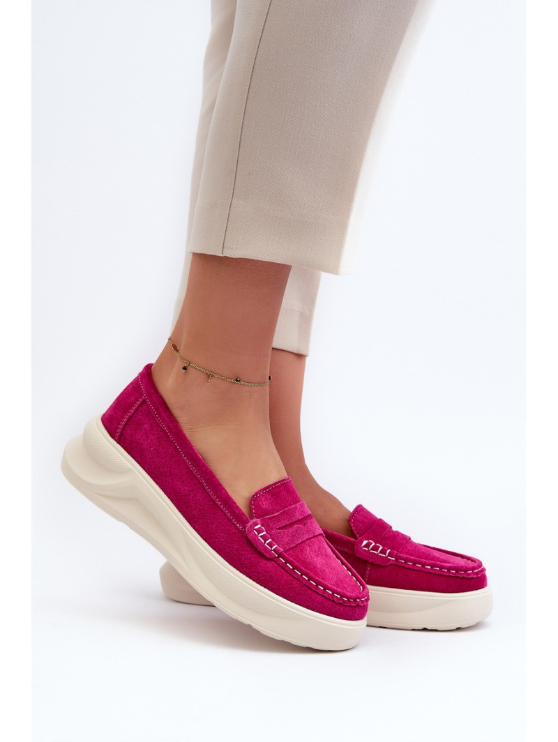 Suede Women's Moccasins Fuchsia Filidia