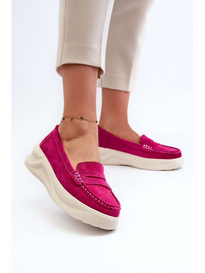 Suede Women's Moccasins Fuchsia Filidia