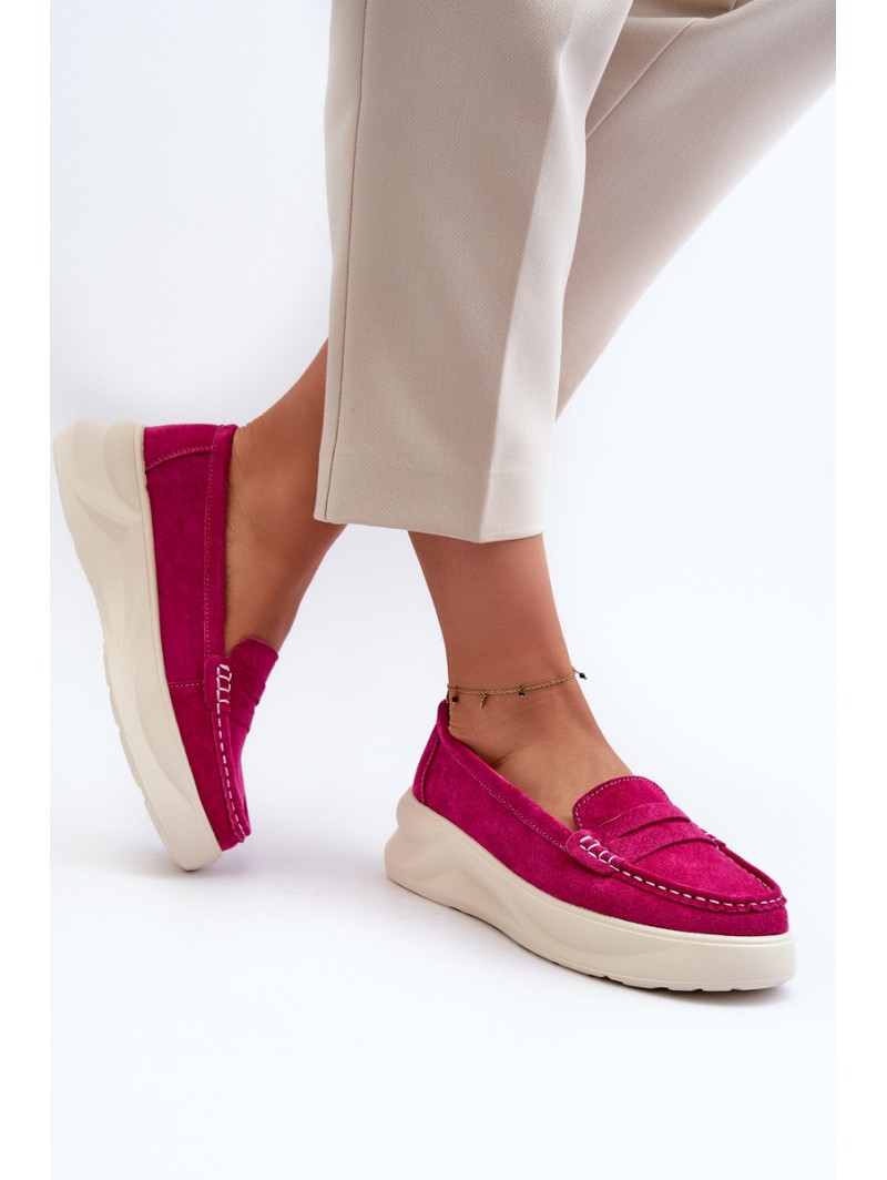 Suede Women's Moccasins Fuchsia Filidia