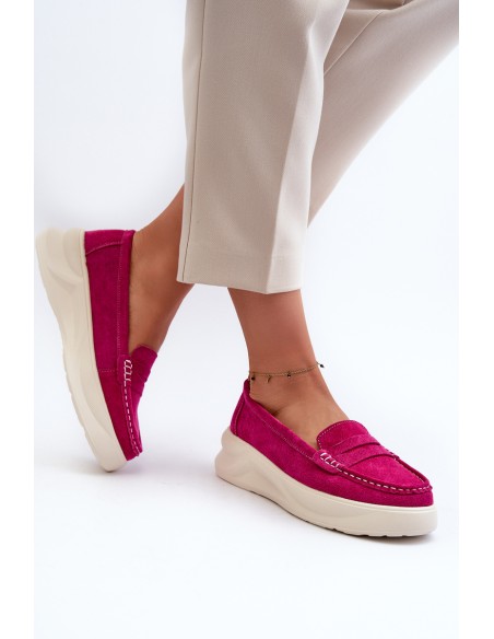 Suede Women's Moccasins Fuchsia Filidia