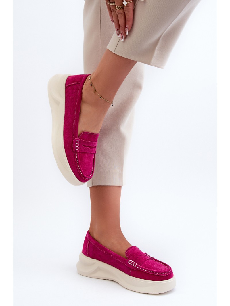 Suede Women's Moccasins Fuchsia Filidia