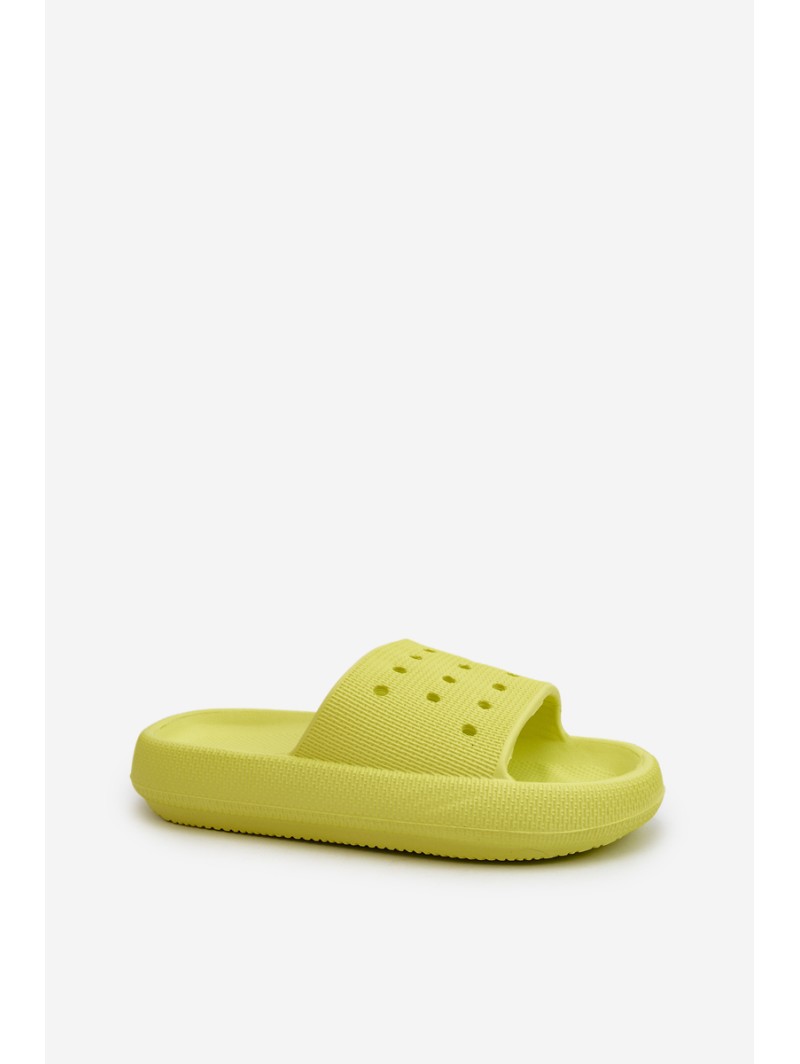 Women's Foam Slides on Thick Sole Lime Beula