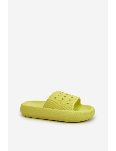 Women's Foam Slides on Thick Sole Lime Beula