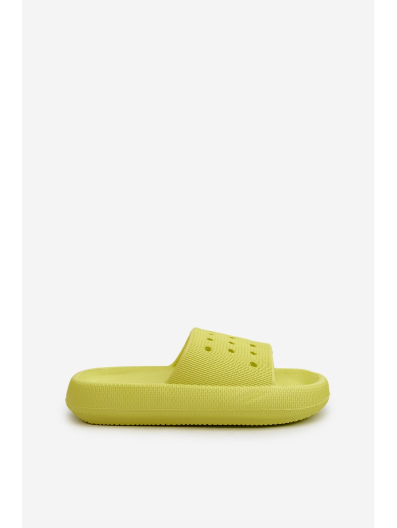 Women's Foam Slides on Thick Sole Lime Beula