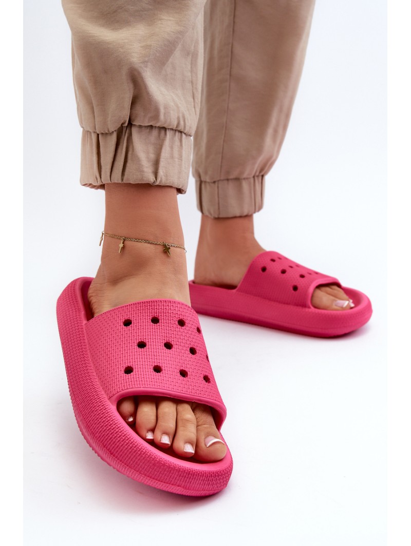 Women's Foam Slides on Thick Sole Fuchsia Beula