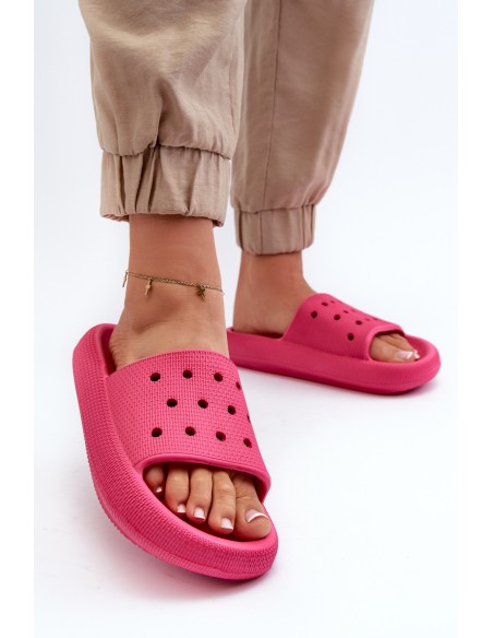 Women's Foam Slides on Thick Sole Fuchsia Beula