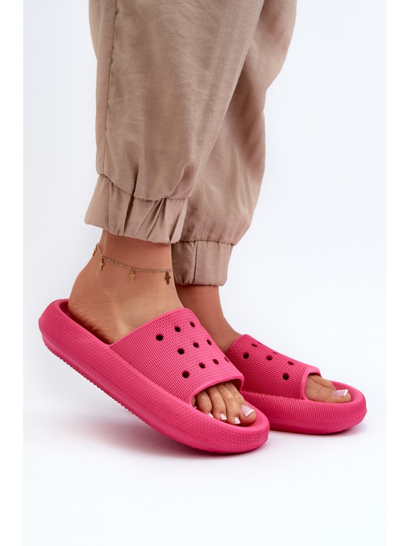 Women's Foam Slides on Thick Sole Fuchsia Beula