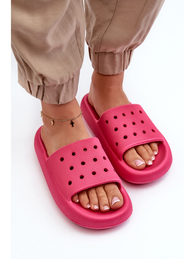 Women's Foam Slides on Thick Sole Fuchsia Beula