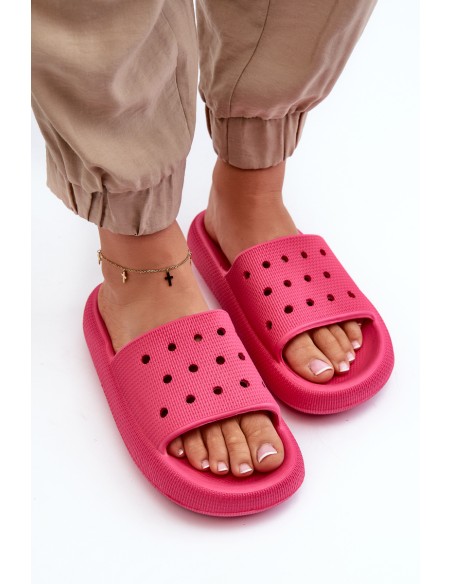 Women's Foam Slides on Thick Sole Fuchsia Beula