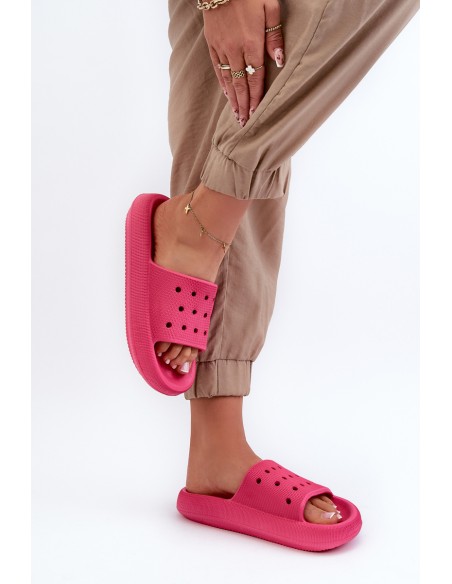 Women's Foam Slides on Thick Sole Fuchsia Beula