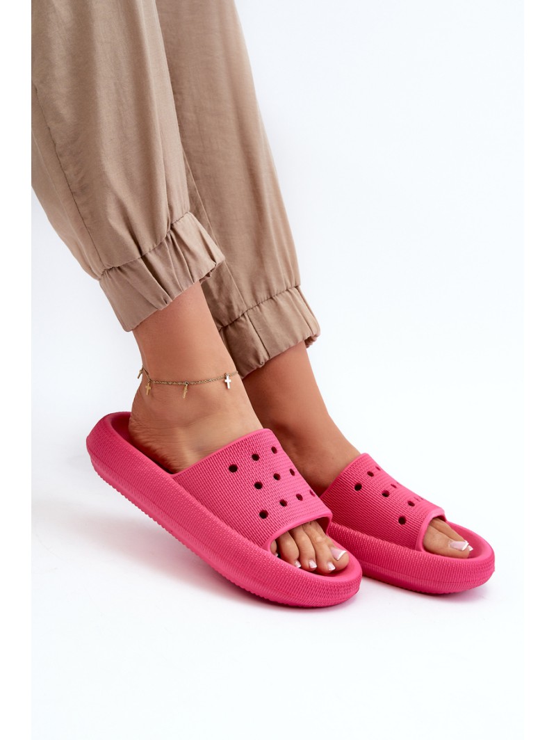 Women's Foam Slides on Thick Sole Fuchsia Beula