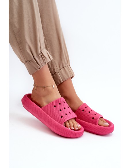 Women's Foam Slides on Thick Sole Fuchsia Beula