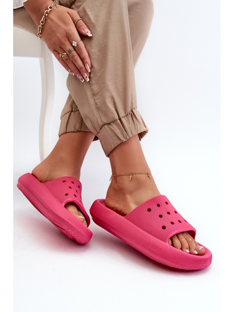 Women's Foam Slides on Thick Sole Fuchsia Beula