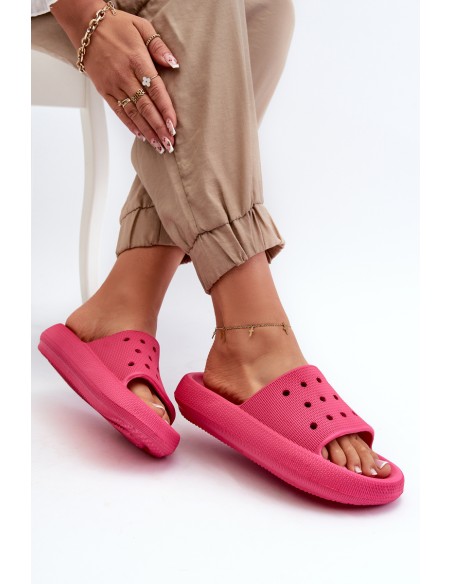 Women's Foam Slides on Thick Sole Fuchsia Beula