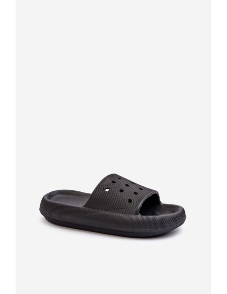 Women's Foam Slides With Thick Sole Black Beula