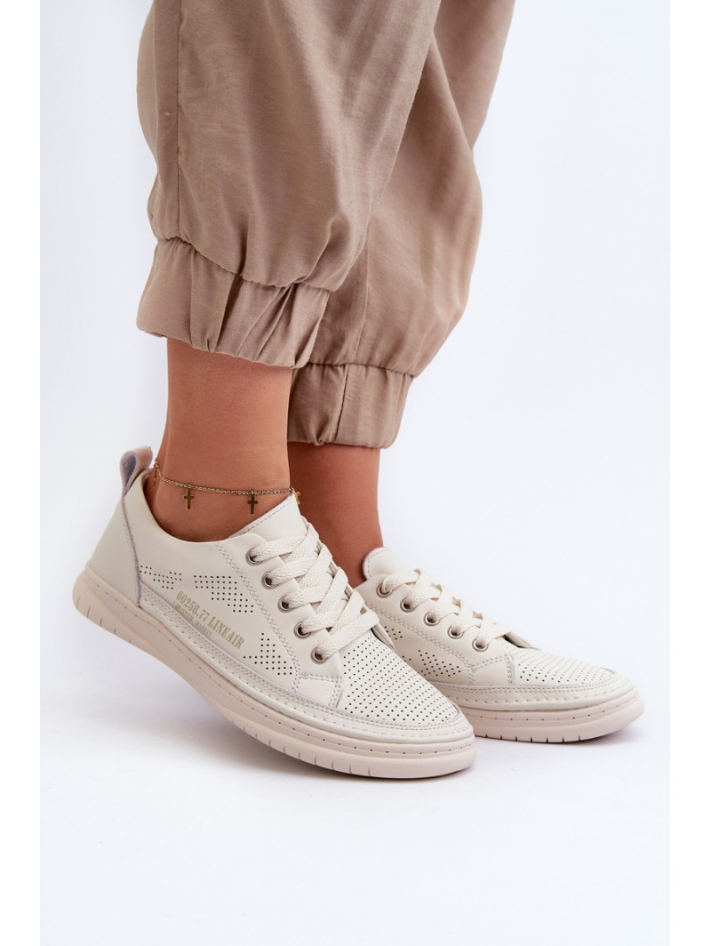 Women's Leather Sneakers Beige Cloesa