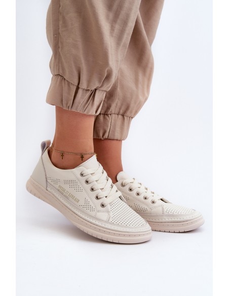 Women's Leather Sneakers Beige Cloesa