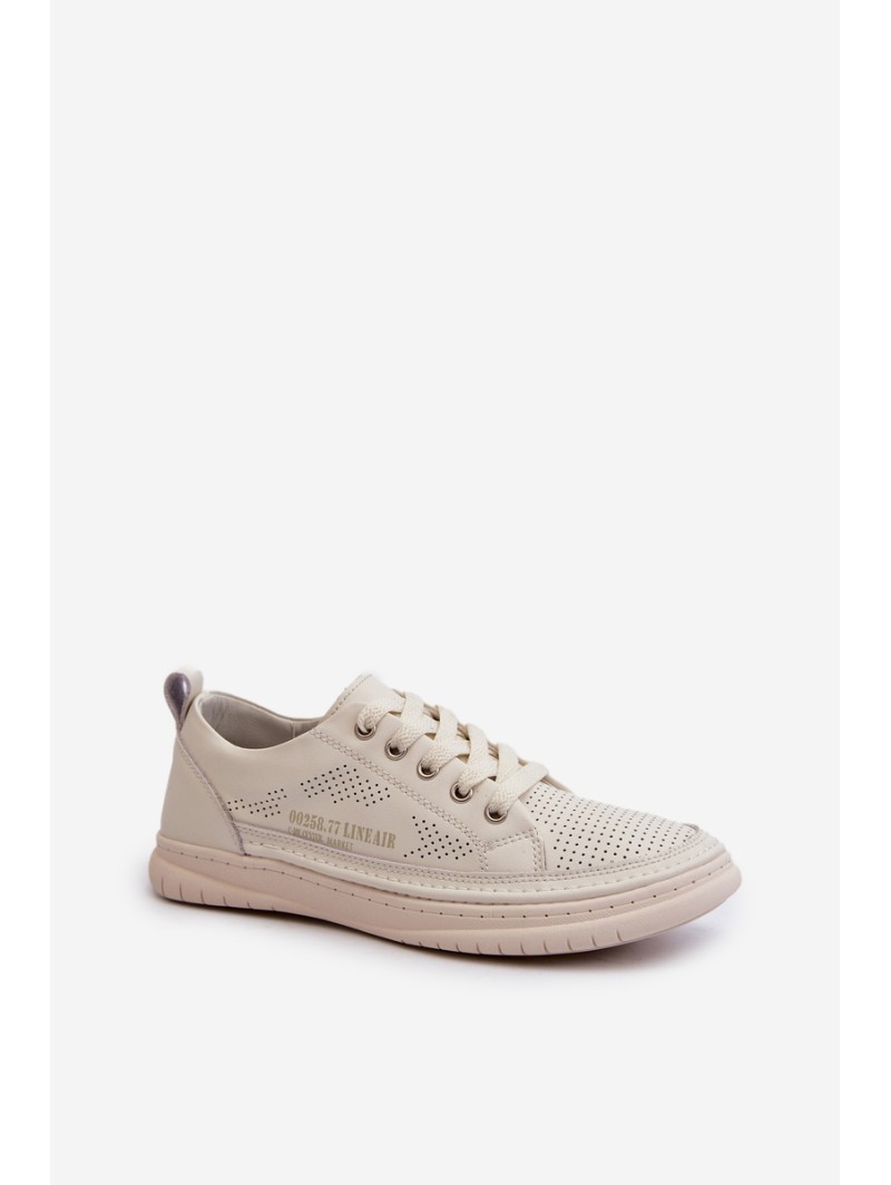 Women's Leather Sneakers Beige Cloesa