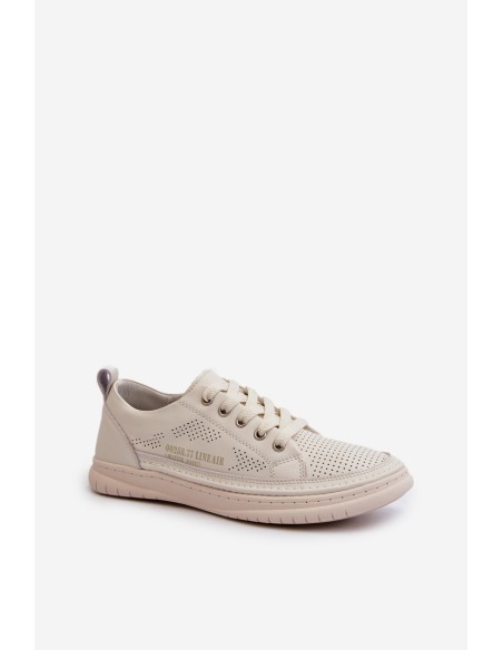 Women's Leather Sneakers Beige Cloesa