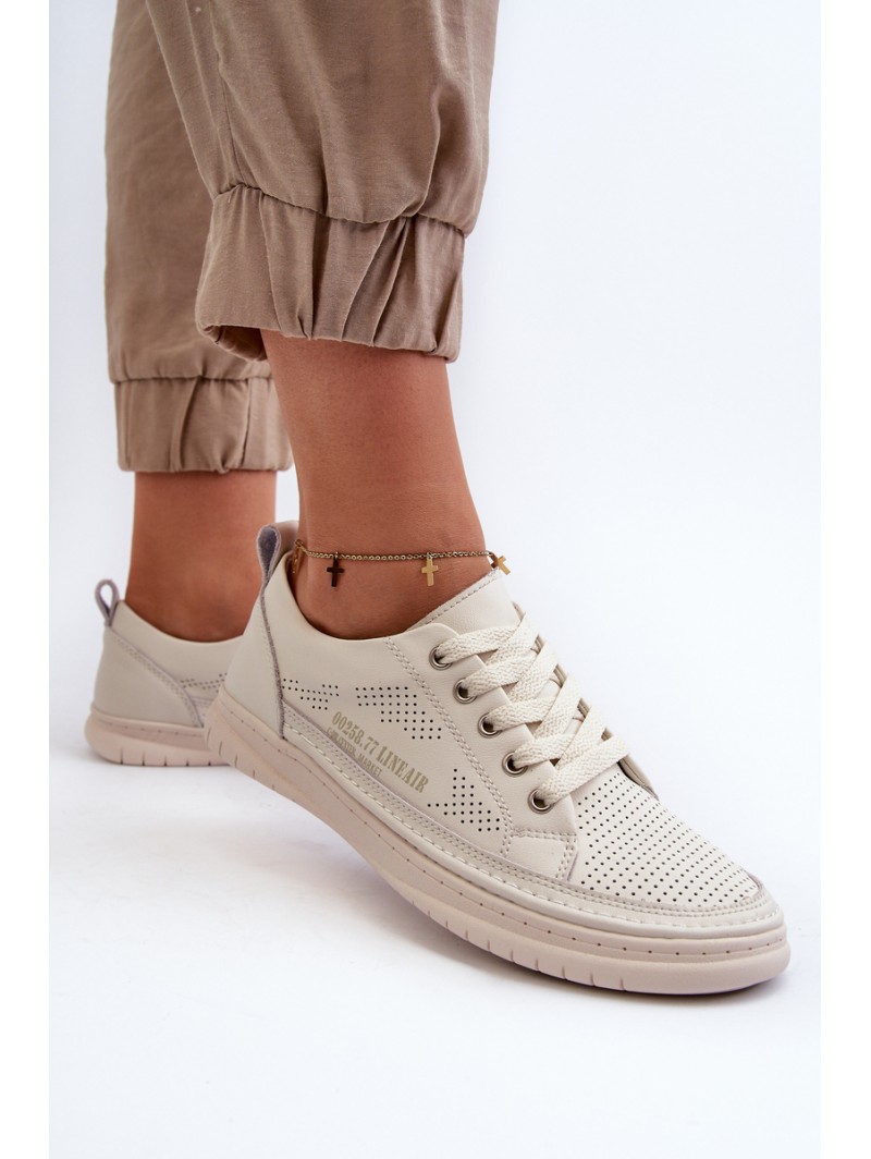 Women's Leather Sneakers Beige Cloesa