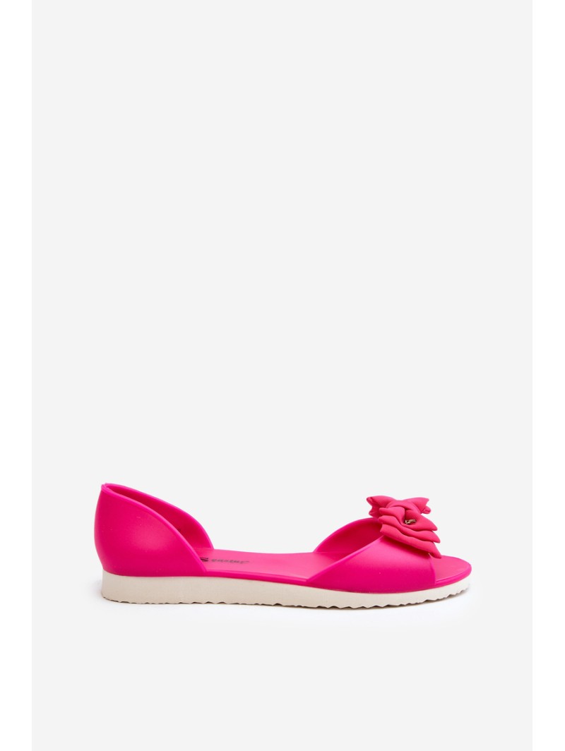 Women's Rubber Ballerina Flats with Bow Fuchsia Georia