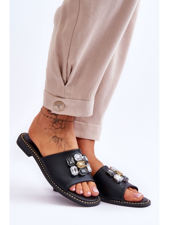 Women's Sandals With Stones S.Barski KV-2775-31 Black 2