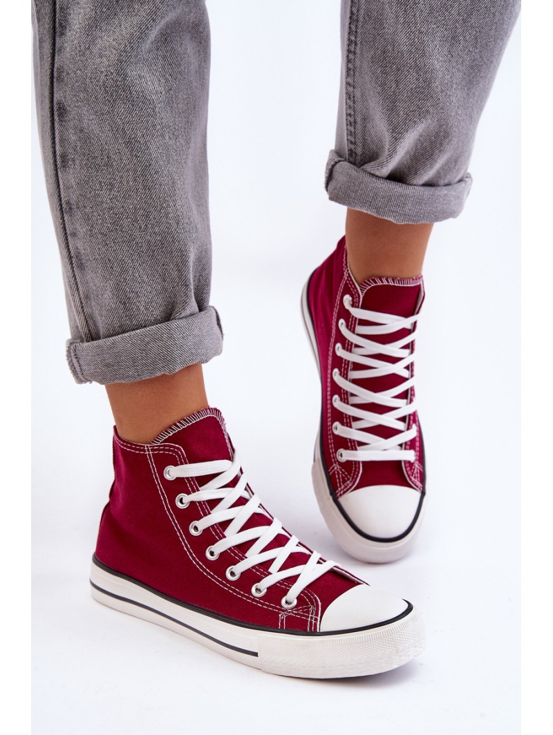 Women's Classic High-Top Sneakers Burgundy Remos