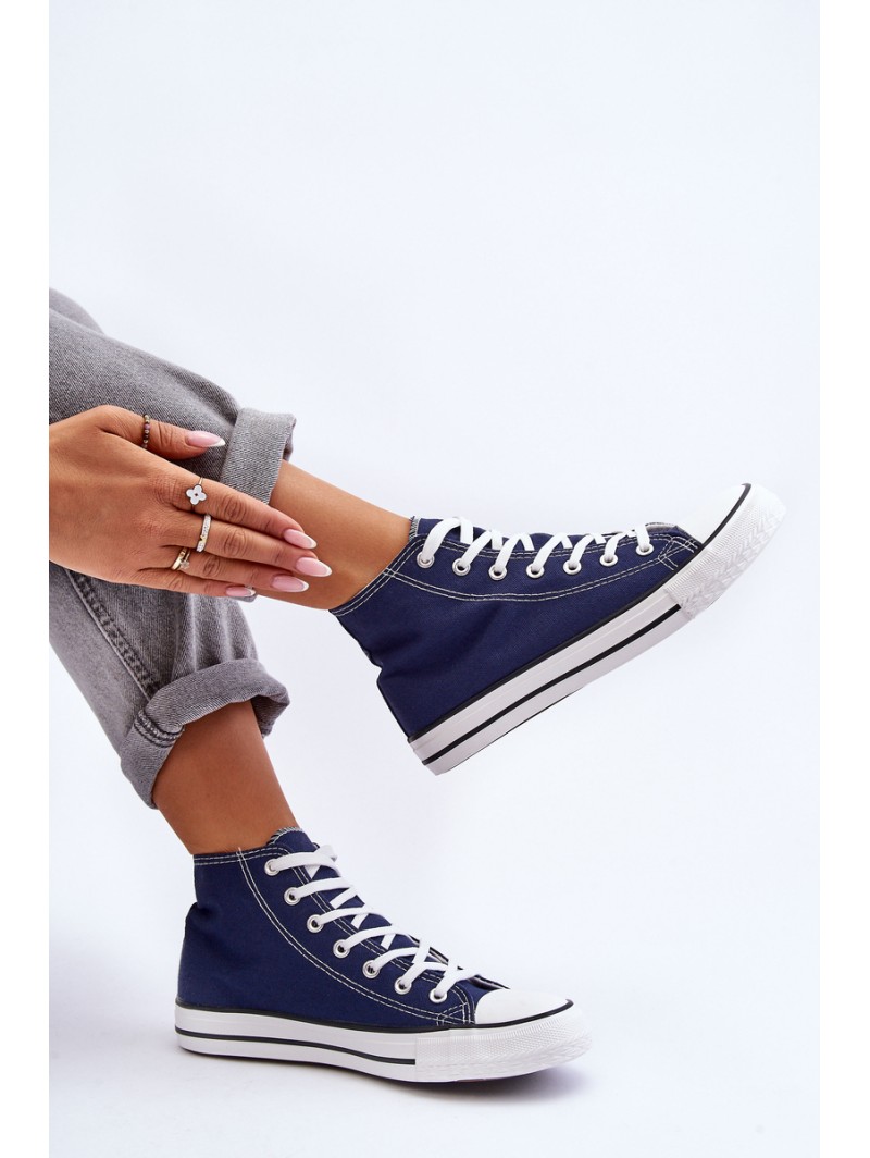 Women's Classic High Top Sneakers Navy Remos