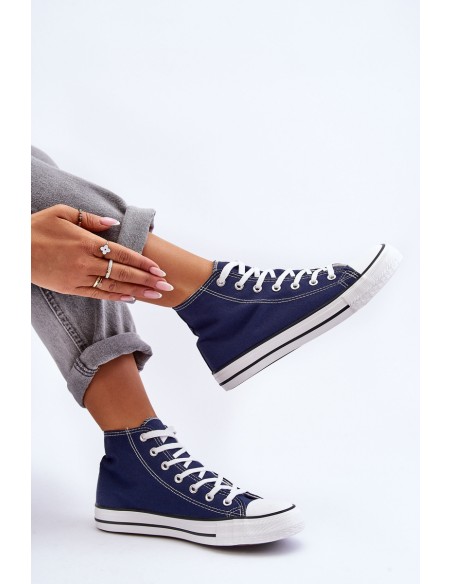 Women's Classic High Top Sneakers Navy Remos