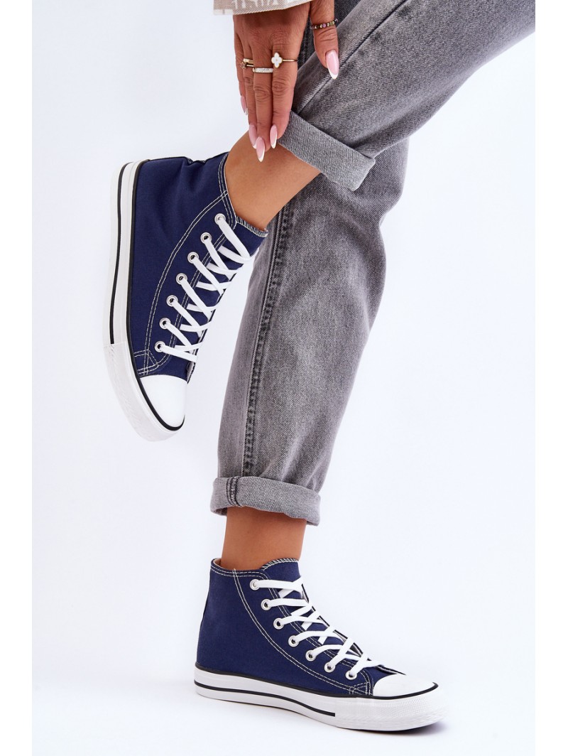 Women's Classic High Top Sneakers Navy Remos